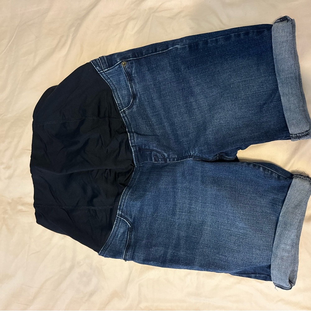Isabel Maternity by Ingrid & Isabel Black Denim Bermuda Shorts